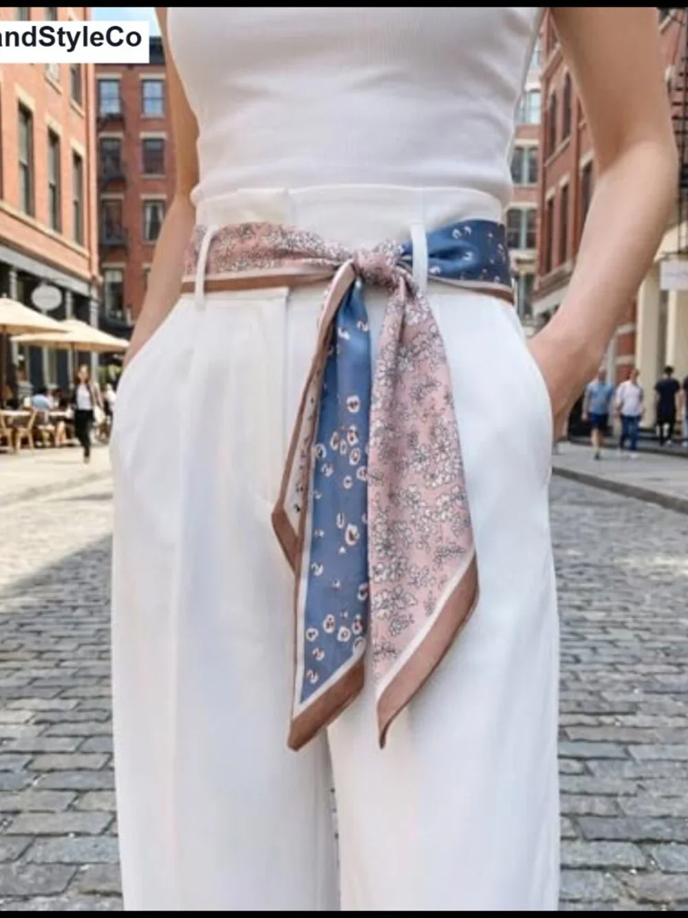 Women's Long Skinny Scarf Lightweight Silky Polyester Multipurpose Neck Hair
